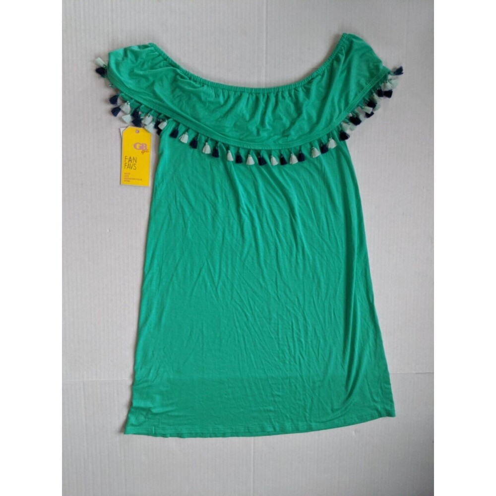 GIANNI BINI Dress Girl's XL Fan Favs Relaxed Cinch Neckline Tinsels Green NWT